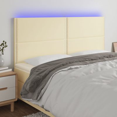 vidaXL Čelo postele krémové 160x5x118/128 cm umelá koža