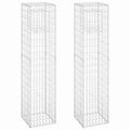 vidaXL Gabiónové koše/stĺpy 2 ks 40x40x180 cm železo