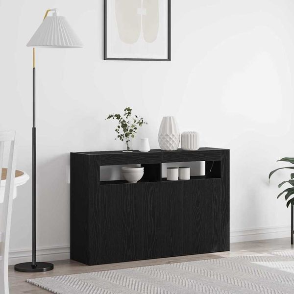 vidaXL Servírovacia skriňa Čierny dub 116 x 30 x 75 cm