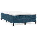 vidaXL Posteľný rám s boxspringom tmavomodrý 120x200 cm zamat
