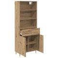 vidaXL Highboard Remeselný dub 69,5 x 34 x 180 cm Kompozitné drevo