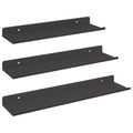 vidaXL Závesná polica 3 ks Čierny 40 x 9 x 2,5 cm Oceľ