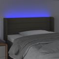 vidaXL Čelo postele s LED sivohnedé 103x16x78/88 cm látka