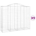 vidaXL Oblúkové gabiónové koše 9ks 200x50x160/180cm pozinkované železo