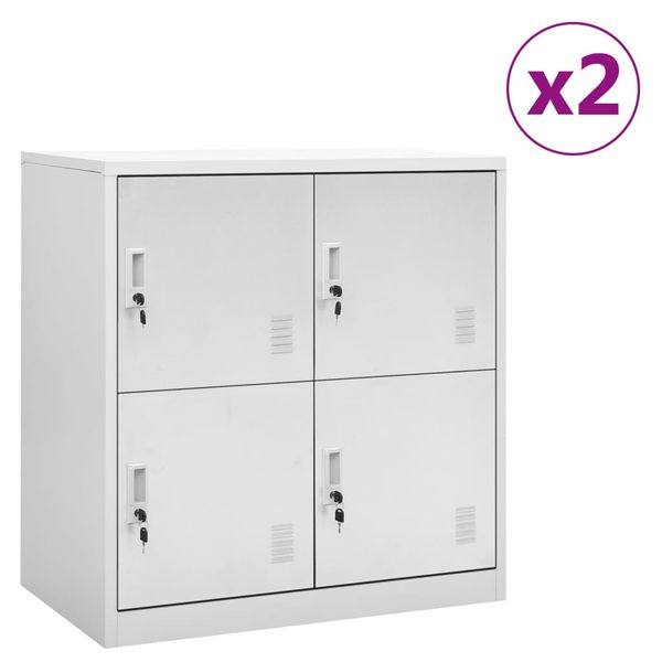 vidaXL Uzamykacie skrinky 2 ks bledosivé 90x45x92,5 cm oceľová