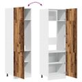 vidaXL Skrinka na chladničku “Lyon” Old Wood 60x57x207 cm