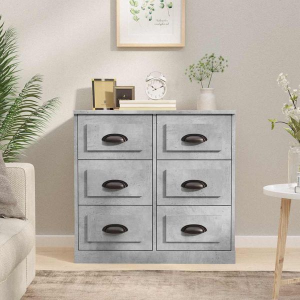 vidaXL Komoda betónovo sivá 70x35,5x67,5 cm spracované drevo