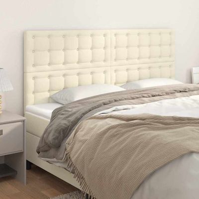 vidaXL Čelo postele krémové 180x5x118/128 cm umelá koža