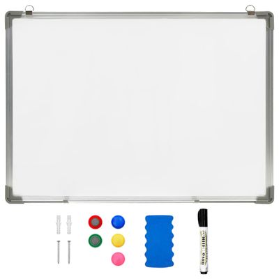vidaXL Magnetická tabuľa stierateľná za sucha biela 70x50 cm oceľ