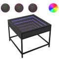 vidaXL Konferenčný stolík s nekonečnými LED čierny 50x50x41 cm