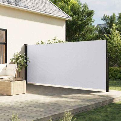 vidaXL Zaťahovacia bočná markíza, biela 180x500 cm