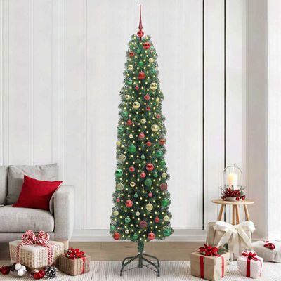 vidaXL Umelý vianočný stromček Zelená 240 cm PVC, oceľ a plast