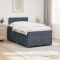 vidaXL Posteľ boxspring s matracom Tmavosivá 120 x 190 cm Zamat