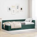 vidaXL Rohový rám postele Tmavozelená 90 cm x 190 cm Zamat