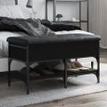 vidaXL Lavička na topánky čierna 82x42x45 cm kompozitné drevo