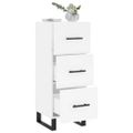 vidaXL Komoda biela 34,5x34x90 cm spracované drevo