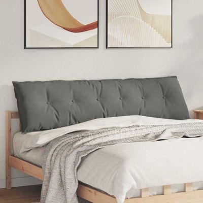 vidaXL Poduška na chrbát Tmavo šedá 180 x 50 cm Mikrovlákno