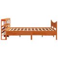 vidaXL Posteľný rám s čelom voskový hnedý 120x200 cm borovicový masív
