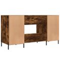 vidaXL Stôl dymový dub 140x50x75 cm kompozitné drevo