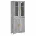 vidaXL Vysoká skrinka sivý dub sonoma 69,5x34x180 cm spracované drevo