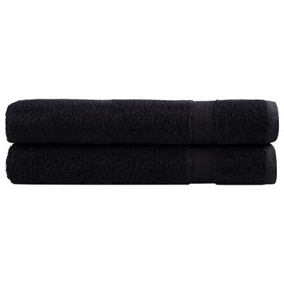 vidaXL Prémiové uteráky SOLUND 2 ks čierne 100x200cm 600 g/m2