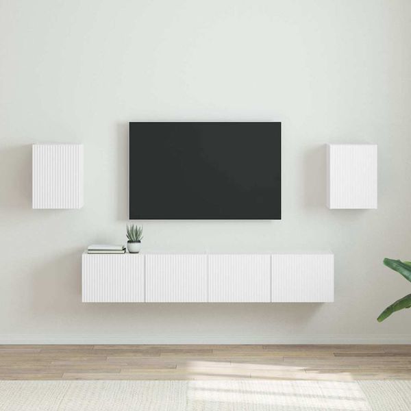 vidaXL TV nástenná skriňa 2 pcs Biela 30 x 31 x 40 cm Kompozitné drevo