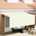 vidaXL Sklopná markíza Krémová 400 x 200 cm Polyester a hliník
