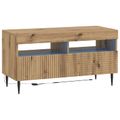 vidaXL 3-dielny LED TV stolík Dub artisan Kompozitné drevo