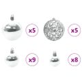 vidaXL Súprava vianočných ozdôb 61 ks 150 LED Teplá biela Ø 6 cm