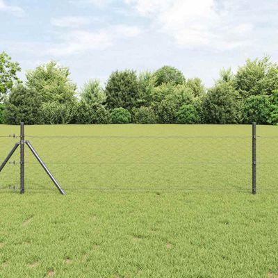 vidaXL Hexagonálny plotový základ 10 x 0,4 m PVC potiahnutá oceľ Sivá