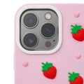 Jahodové puzdro pre iPhone 12 / 12 Pro 6,1" ružová