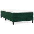 vidaXL Posteľný rám s boxspringom tmavozelený 100x200 cm zamat