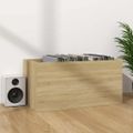 vidaXL Úložný box na vinyly, biela+sonoma 71x34x36cm, kompozitné drevo