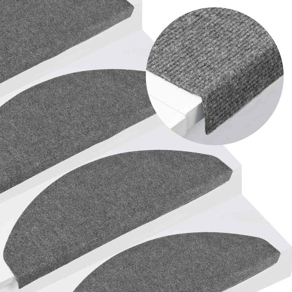 vidaXL Nášľapy na schody samolepiace 30 ks sivé 65x22,5x3,5 cm