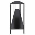 vidaXL Konzolový stolík čierny 200x35x75,5 cm tvrdené sklo
