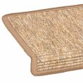 vidaXL Schodové rohože 15 ks 65x21x4 cm svetlohnedé s obdĺžnikovým okrajom