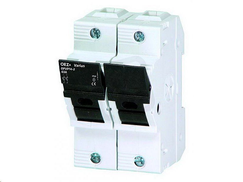 Pojistkový odpojovač OPVP14-2, 2P, 63 A, Ue AC 690 V/DC 440 V, na DIN lištu