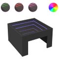 vidaXL Konferenčný stolík s nekonečnými LED čierny 50x50x30 cm