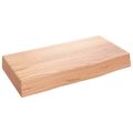 vidaXL Nástenná polica svetlohnedá 40x20x6 cm ošetrený dubový masív
