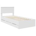 vidaXL Rám postele so zásuvkou Biela 90 x 200 cm Inžinierske drevo