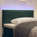 vidaXL LED hlavová doska s LED pásikmi Zelená 80 cm Zamat