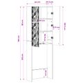 vidaXL Toaletná skriňa DELFT Dymový dub 66 x 25,5 x 190 cm