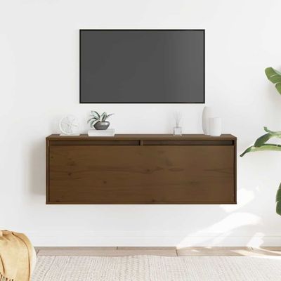 vidaXL Nástenná skrinka medovo-hnedá 100x30x35 cm masívna borovica