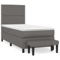 vidaXL Boxspring posteľ s matracom sivá 80x200 cm umelá koža
