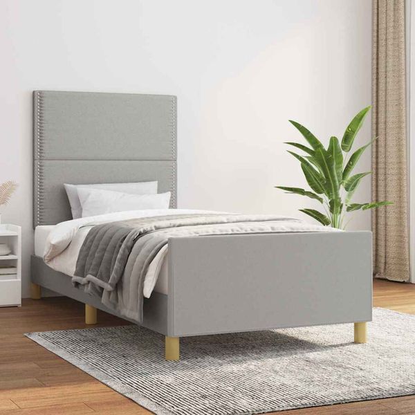 vidaXL Posteľ bez matraca bledosivý 80x200 cm látka