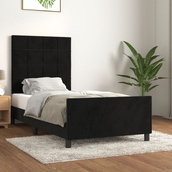 vidaXL Rám postele s čelom čierny 80x200 cm zamat