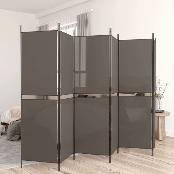 vidaXL 6-panelový paraván antracitový 300x220 cm látkový