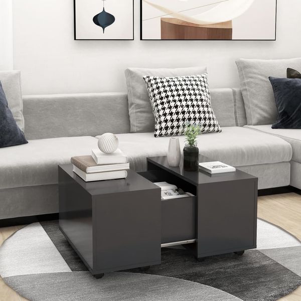 vidaXL Konferenčný stolík sivý 60x60x38 cm drevotrieska