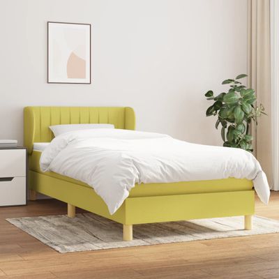 vidaXL Posteľný rám boxspring s matracom zelený 90x200 cm látka