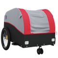 vidaXL Vozík za bicykel, čierno červený 30 kg, železo